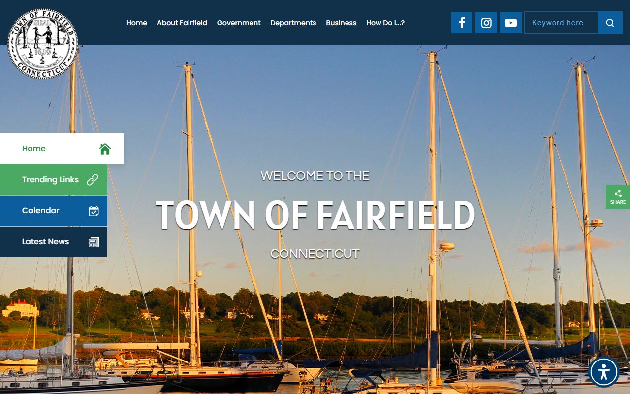 Fairfield town website homepage for residents directory searches