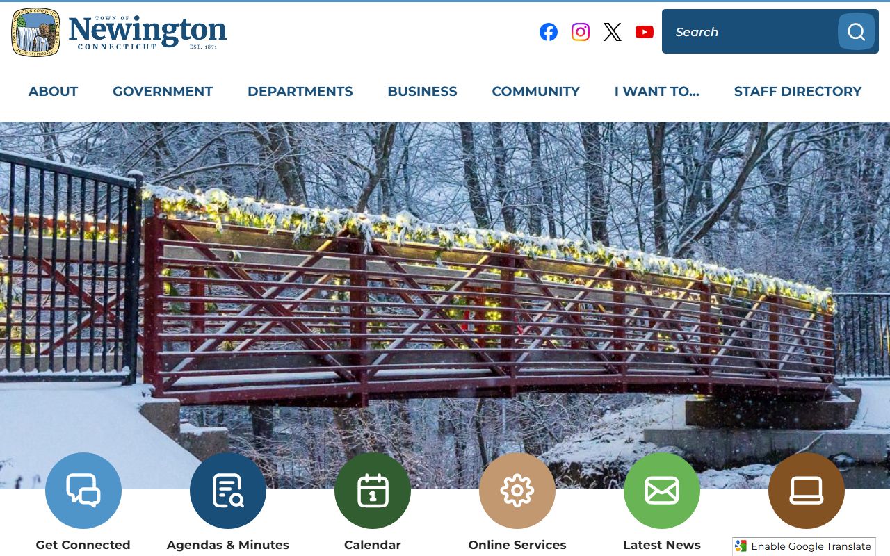Newington town website for residents directory searches