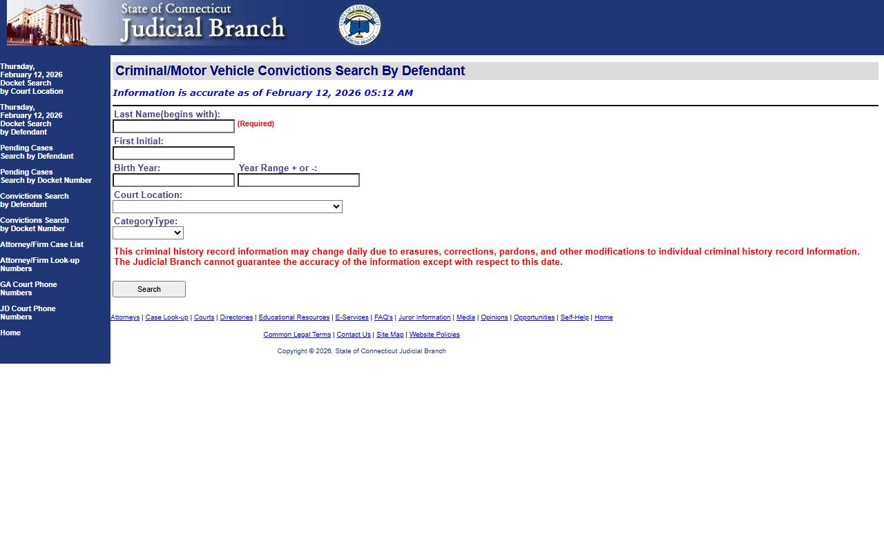 Connecticut criminal convictions search for residents directory lookup