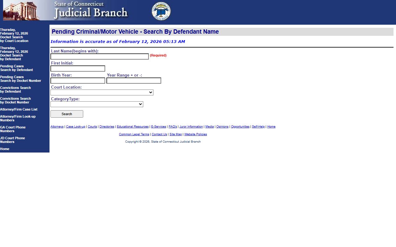 Connecticut criminal pending cases search in residents directory