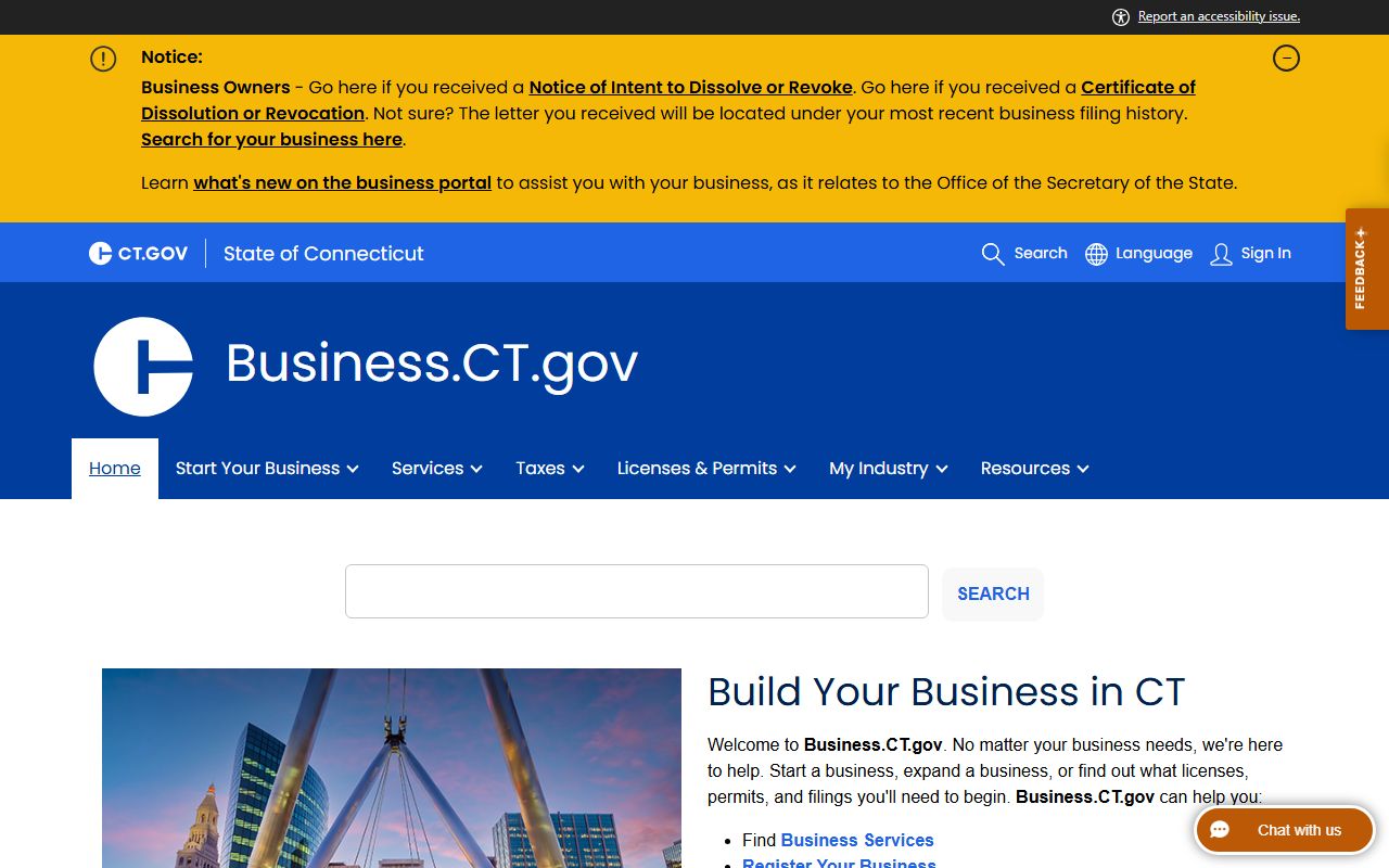 Connecticut business portal for residents directory business search