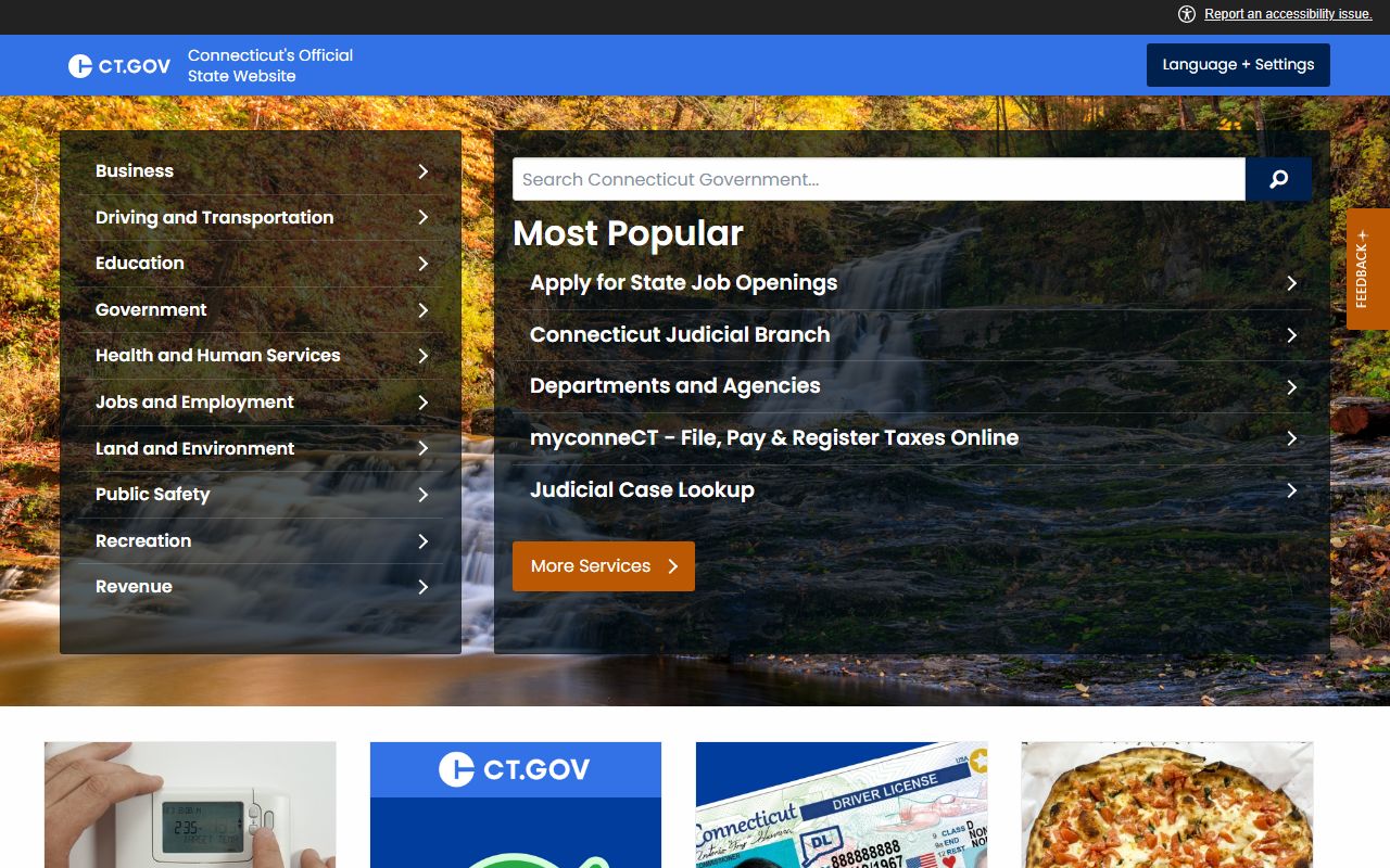 Connecticut state portal for residents directory searches
